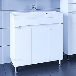 СанТа Тумба для умывальника напольная Лондон 80, дверки – фотография-1