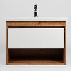 Viant Мебель для ванной Бостон 60 1 ящик подвесная белая/дуб вотан – фотография-4