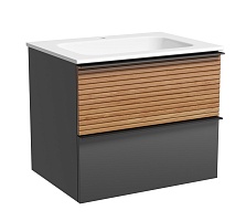 Sancos Тумба с раковиной Delta 60 дуб красный/графит раковина Grace 60 CN7011