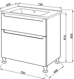 Ceruttispa Тумба с раковиной Пьемонт 70 – фотография-2