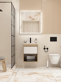 Teymi Тумба с раковиной Vitra 50 подвесная дуб/белый – фотография-10