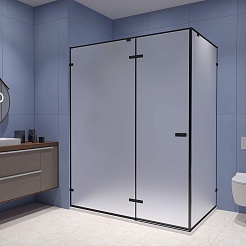 RGW Душевой уголок Stilvoll SV-040B 120x100 профиль черный стекло матовое сатинат – фотография-2