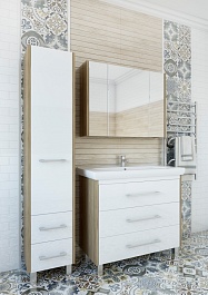 Sanflor Мебель для ванной Ларго 100 вяз швейцарский, белая – фотография-4