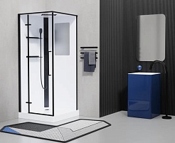 Esbano Душевая кабина ESM-QUADRO-90 (Left) 90x90 профиль чёрный – фотография-2