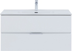 Aquanet Мебель для ванной Алвита New 100 Flat подвесная белая матовая – фотография-6