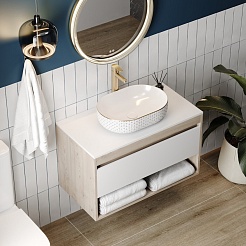 Teymi Раковина накладная Solli 48 T50389 белая с орнаментом – фотография-7