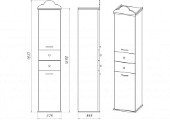 Misty Шкаф - пенал Roma 35 L бежевый – фотография-2