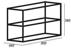 Cezares Каркас с раковиной двойной Cadro 80, раковина TECLA – фотография-3