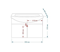 Misty Тумба с раковиной Джулия 85 подвесная розовая – фотография-7