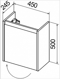 BelBagno Тумба с раковиной KRAFT MINI 450 L Pino Pasadena – фотография-2