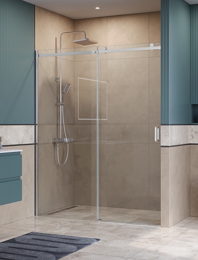 BelBagno Душевая дверь в нишу Soft Close-2 SOFT_CLOSE-2-BF-1-160-C-Cr 160x200 профиль хром стекло прозрачное – фотография-2