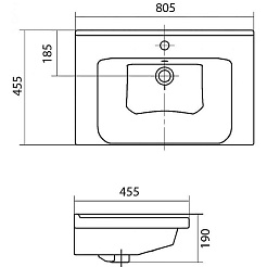 Equil Тумба с раковиной Lago 80 2 ящика подвесная белая/дерево – фотография-6