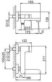 Frap Смеситель для ванны с душем H85 F3285 хром – фотография-3