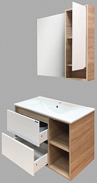 Comforty Мебель для ванной Гамбург 90 подвесная дуб сонома – фотография-6