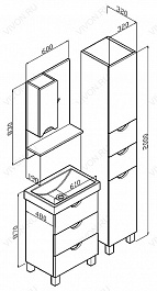 Бриклаер Зеркальный шкаф Токио 60 L венге – фотография-3