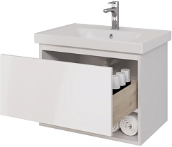 Dreja Тумба с раковиной Perfecto 70 подвесная белая – фотография-11