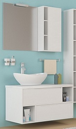 Mixline Мебель для ванной Аврора 90 белая со столешницей – фотография-1
