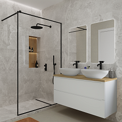 Зов Тумба под раковину Дион 120 подвесная под столешницу матовая белая – фотография-5