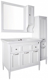 ASB-Woodline Зеркало для ванной Гранда 80 белый (патина серебро), массив ясеня – фотография-3