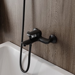 Teymi Смеситель для ванны с душем Hanna T10266 черный матовый – фотография-7