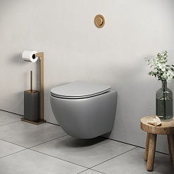 Grossman Унитаз подвесной Color GR-4455GLMS светло-серый матовый – фотография-7