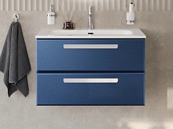 Cezares Тумба с раковиной Eco Cer-N 80 sapfiro CZR-8073-80 ручки сатин – фотография-1