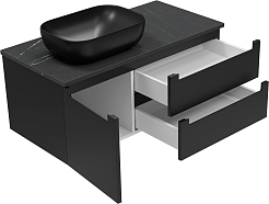 Brevita Тумба под раковину Cargo 100 подвесная черная матовая – фотография-5