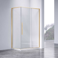 Vincea Душевой уголок Slim-N 120x90 VSR-4SN9012CLG профиль брашированное золото стекло прозрачное – фотография-2