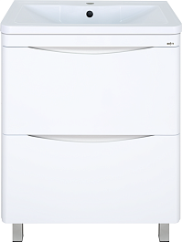 Misty Тумба под раковину Атлантик 70 2 ящика белая – фотография-2