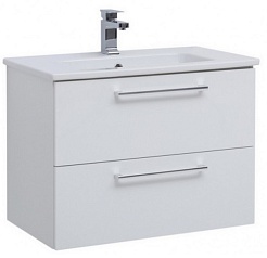 Dreja Тумба с раковиной GIO 80 белый глянец – фотография-1