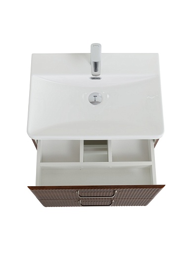 BelBagno Тумба с раковиной Due 50 подвесная Noce ручки Матовый атласный никель – фотография-10