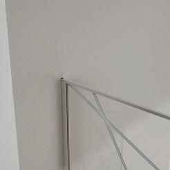 Azario Душевая перегородка Walk-in 100/195 стекло графический принт профиль матовый графит – фотография-3