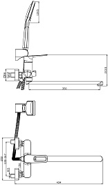 Rossinka Смеситель для ванны RS46-32 универсальный хром – фотография-2