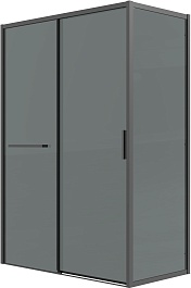 Grossman  Душевой уголок Style 100x80x195 профиль черный матовый стекло тонированное – фотография-1