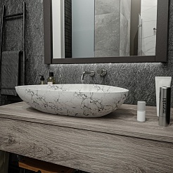 Teymi Раковина накладная в ванную Ellie 60 белый мрамор T50598 – фотография-10