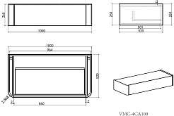 Vincea Мебель для ванной Caprise 100 подвесная серая матовая – фотография-16