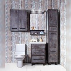 Бриклаер Мебель для ванной Чили 55 цемент – фотография-10