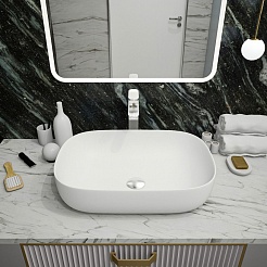 Teymi Раковина накладная в ванную Solli 60 artceramic белый матовый T50395 – фотография-2