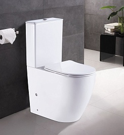 Azario Унитаз-компакт Mirada AZ-1289A безободковый с бачком с сиденьем микролифт белый – фотография-2