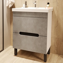 Mixline Мебель для ванной Честер 60 белая/бетон – фотография-4