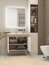 Teymi Тумба с раковиной Netta 80 подвесная дуб/белый – фотография-12