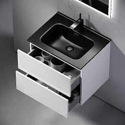 Sancos Тумба с раковиной Urban 60 белый глянец раковина Element 61 CN7001MB – фотография-6