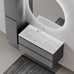 Sancos Тумба с раковиной Folk 100 L grey soft раковина Grace 101 L CN7014 – фотография-7