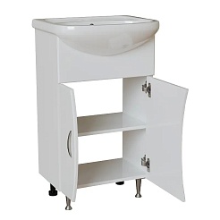 Mixline Тумба с раковиной Эталон 50 белая – фотография-2