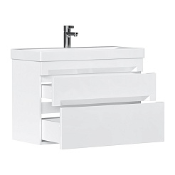 Equil Тумба под раковину Corner 80 2 ящика подвесная белая – фотография-2