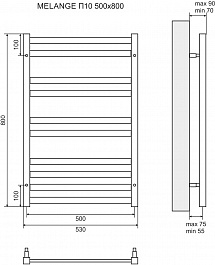 Lemark Полотенцесушитель водяной Melange П10 500x800 хром – фотография-5