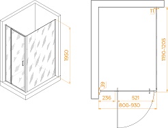RGW Душевой уголок Passage PA-078 (PA-008 + Z-050-2) 80x120 профиль хром стекло прозрачное – фотография-3