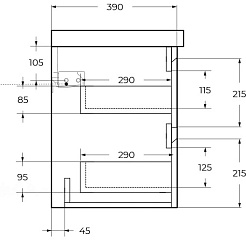 BelBagno Тумба с раковиной Kraft 39 60 подвесная Cemento Grigio с раковиной BB-8099-3-60 – фотография-6