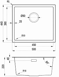 Hoffger Мойка для кухни 5044 Black – фотография-3