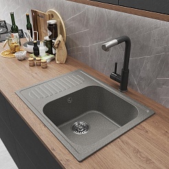 Mixline Мойка кухонная ML-GM18 темно-серая – фотография-4